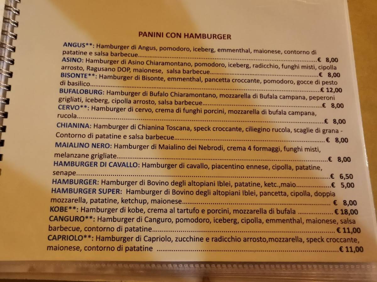 Menu di Le tre vie 