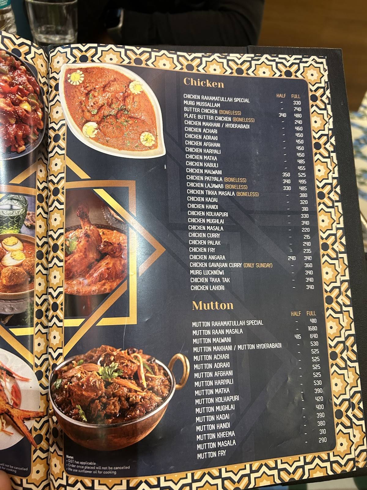 Rahamatulla Restaurant menu