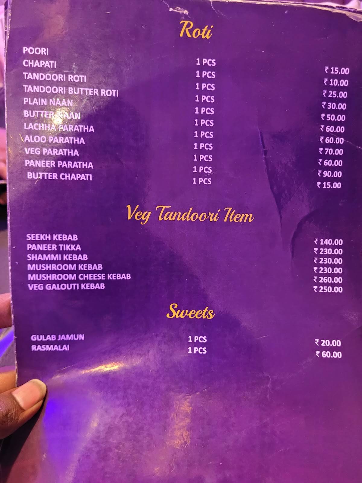 Railcoach Restaurant menu
