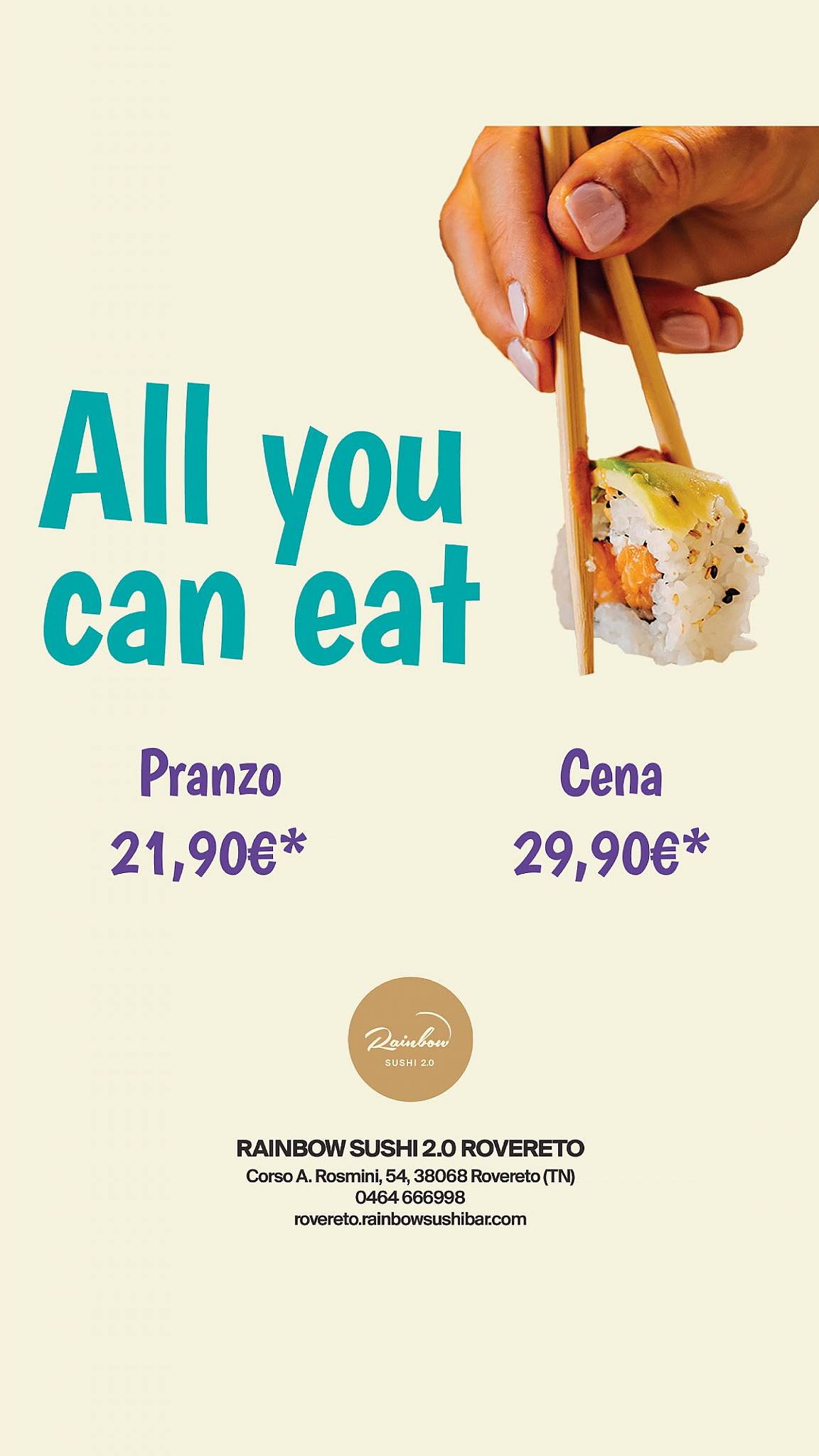 Menu di Rainbow Sushi 2.0 Rovereto 