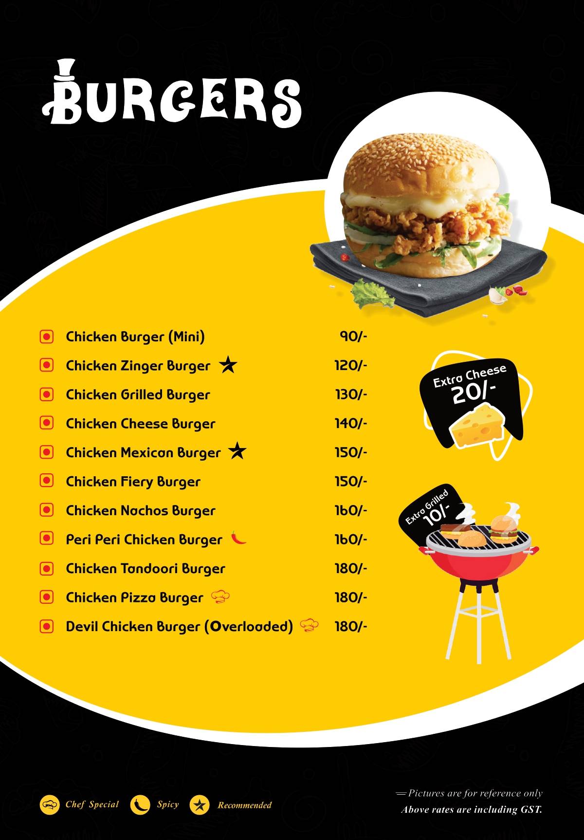 Hashtag Fastfood menu