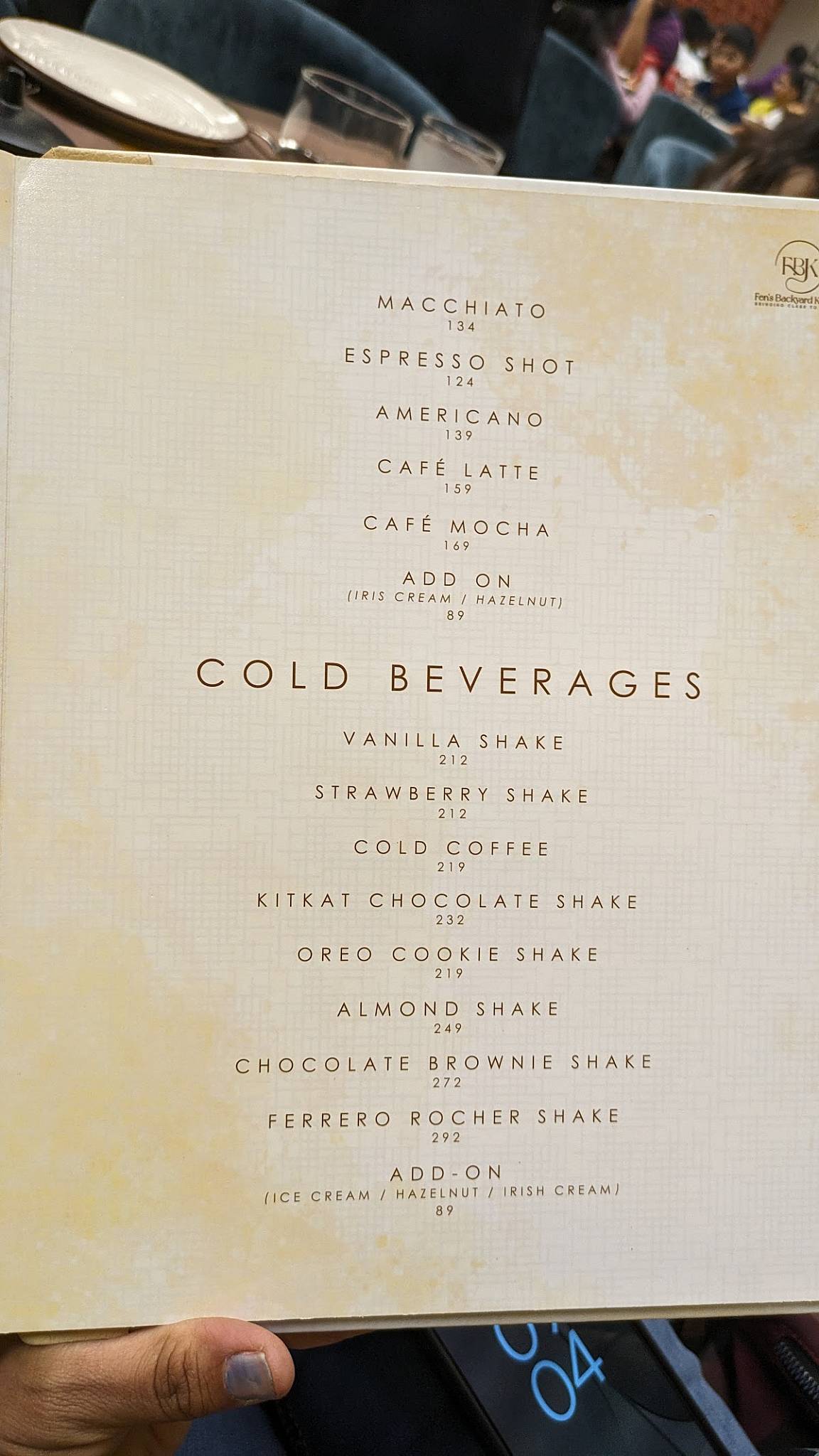 FBK - FEN'S BACKYARD KITCHEN menu