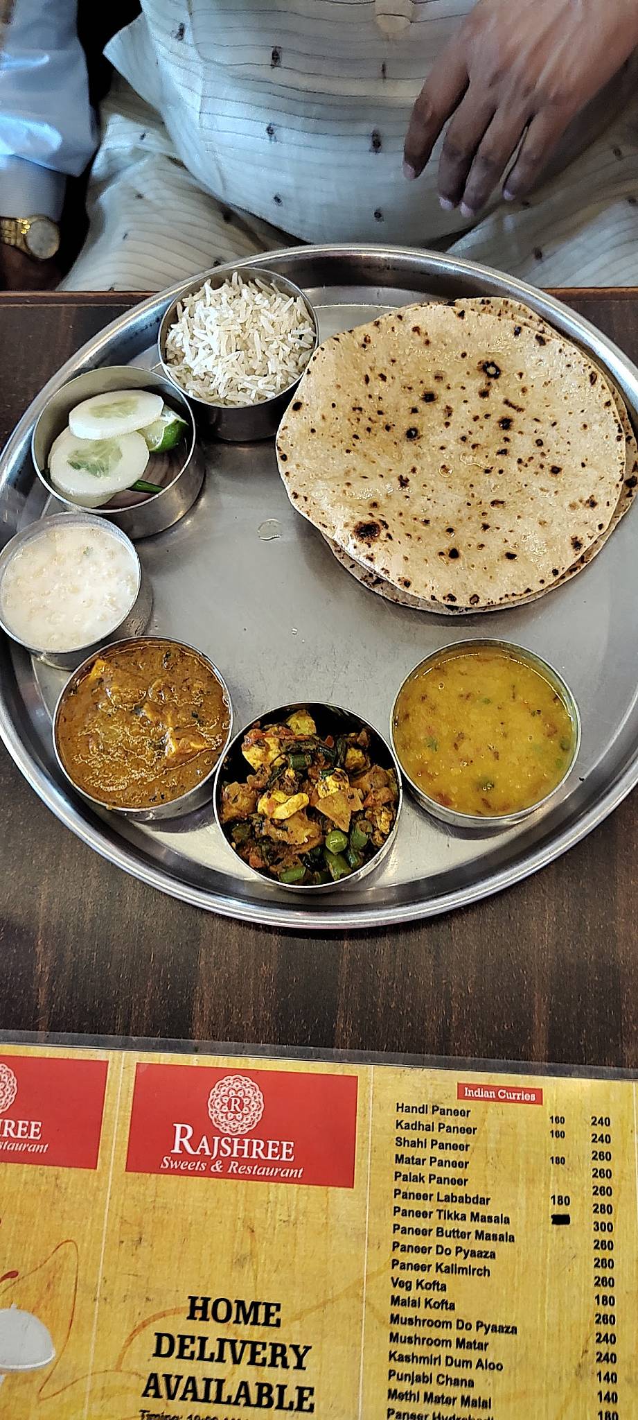 Rajshree sweets and Restaurant menu