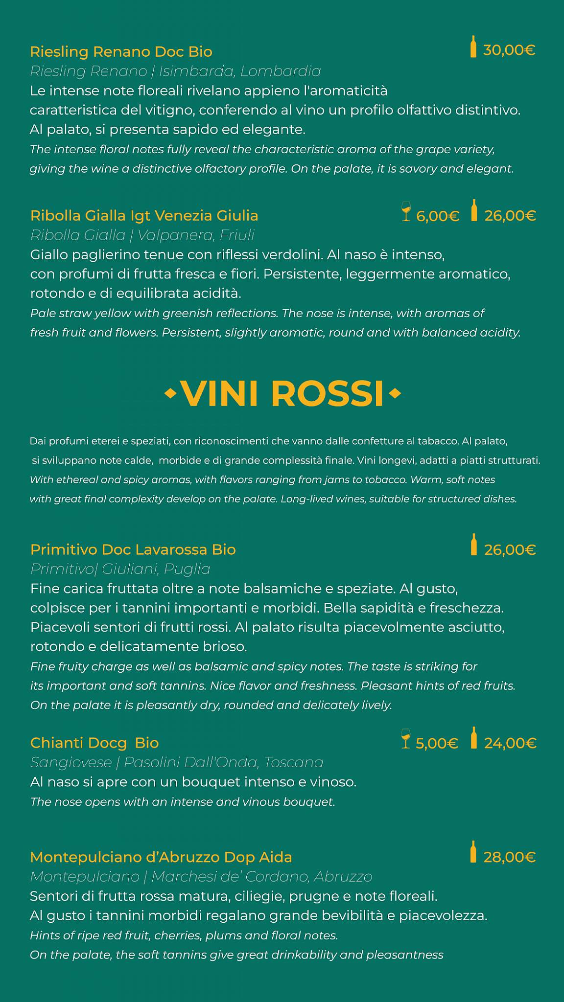 Menu di Raquel Experience 