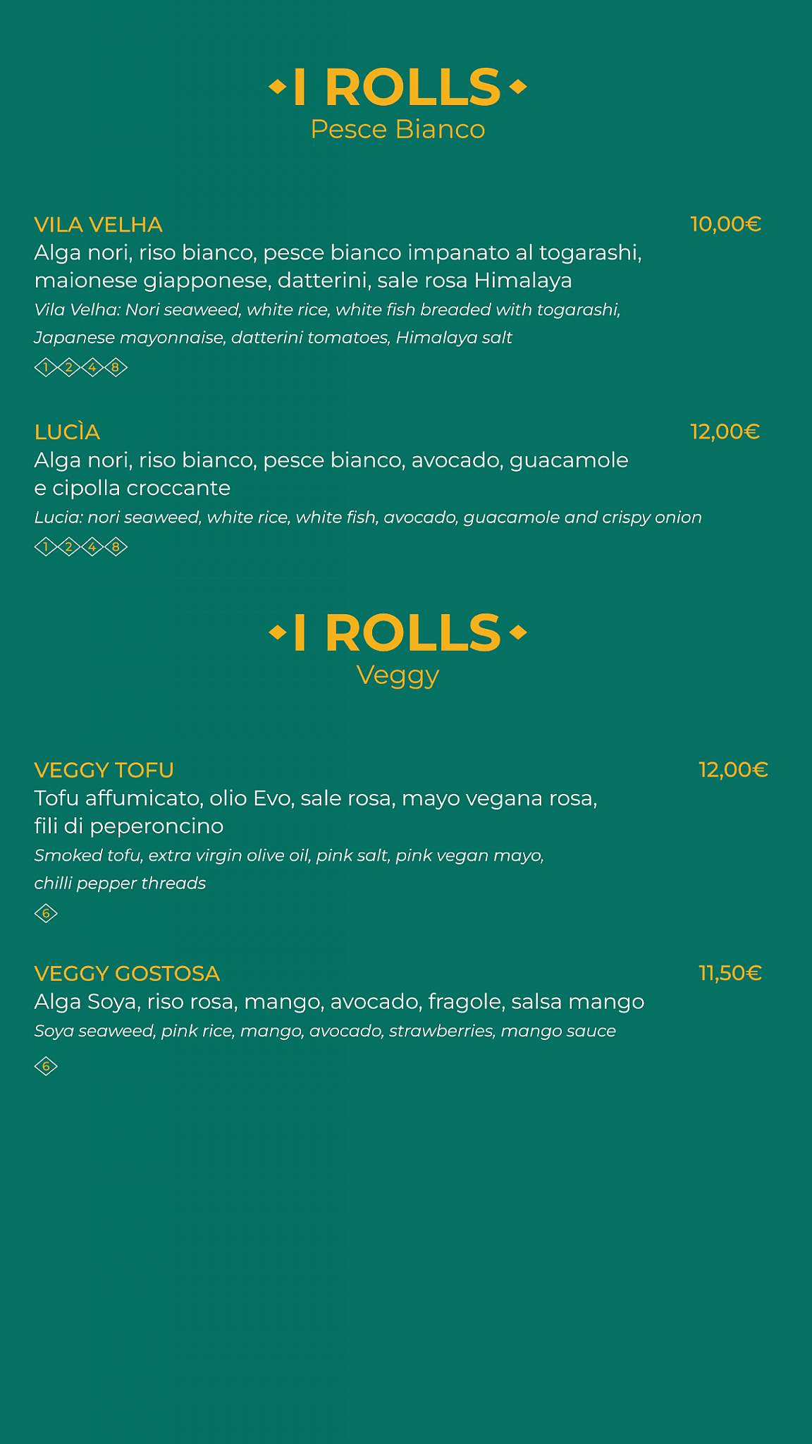 Menu di Raquel Experience 