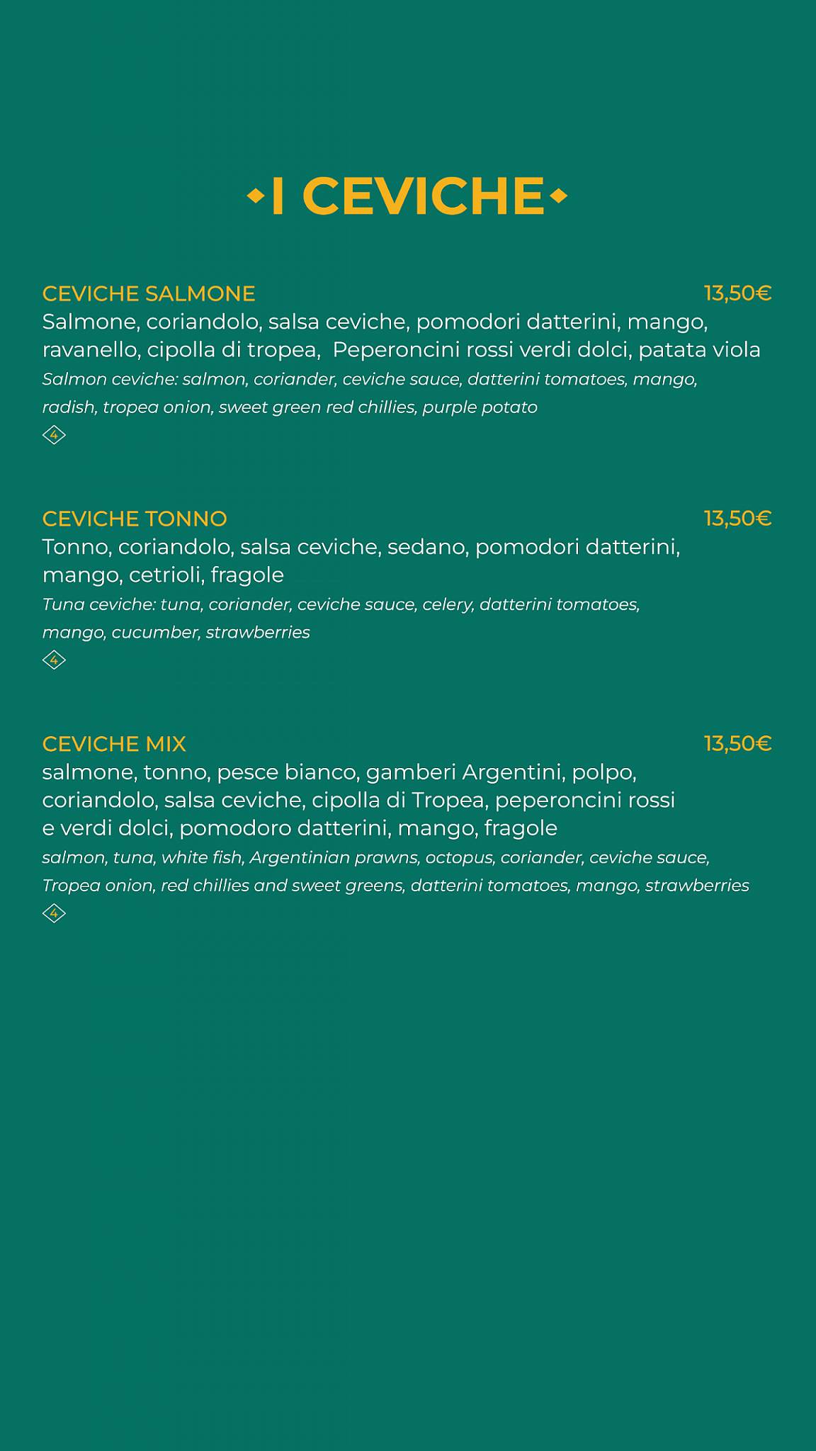 Menu di Raquel Experience 