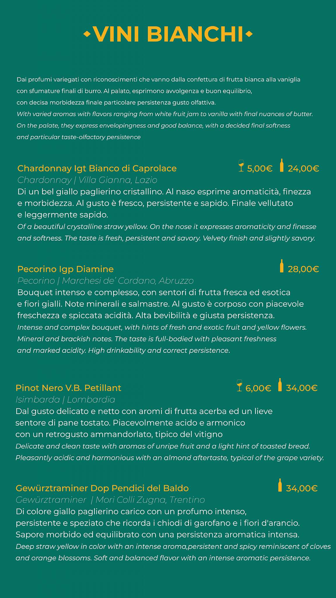 Menu di Raquel Experience 