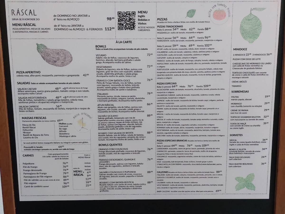 Ráscal - Iguatemi Alphaville cardápio
