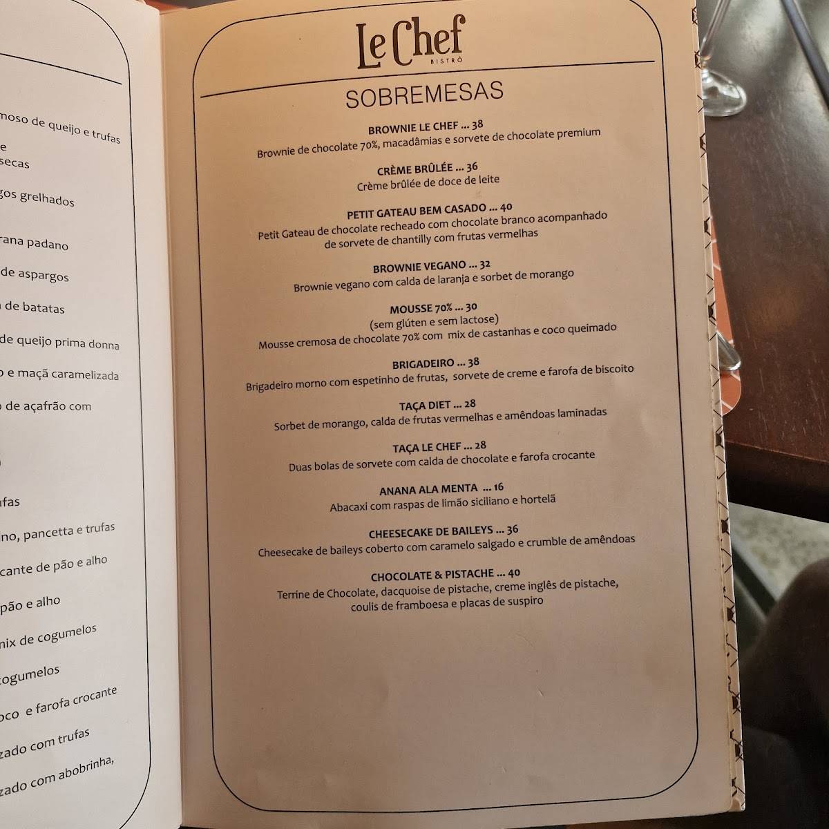 Le Chef Bistrô cardápio