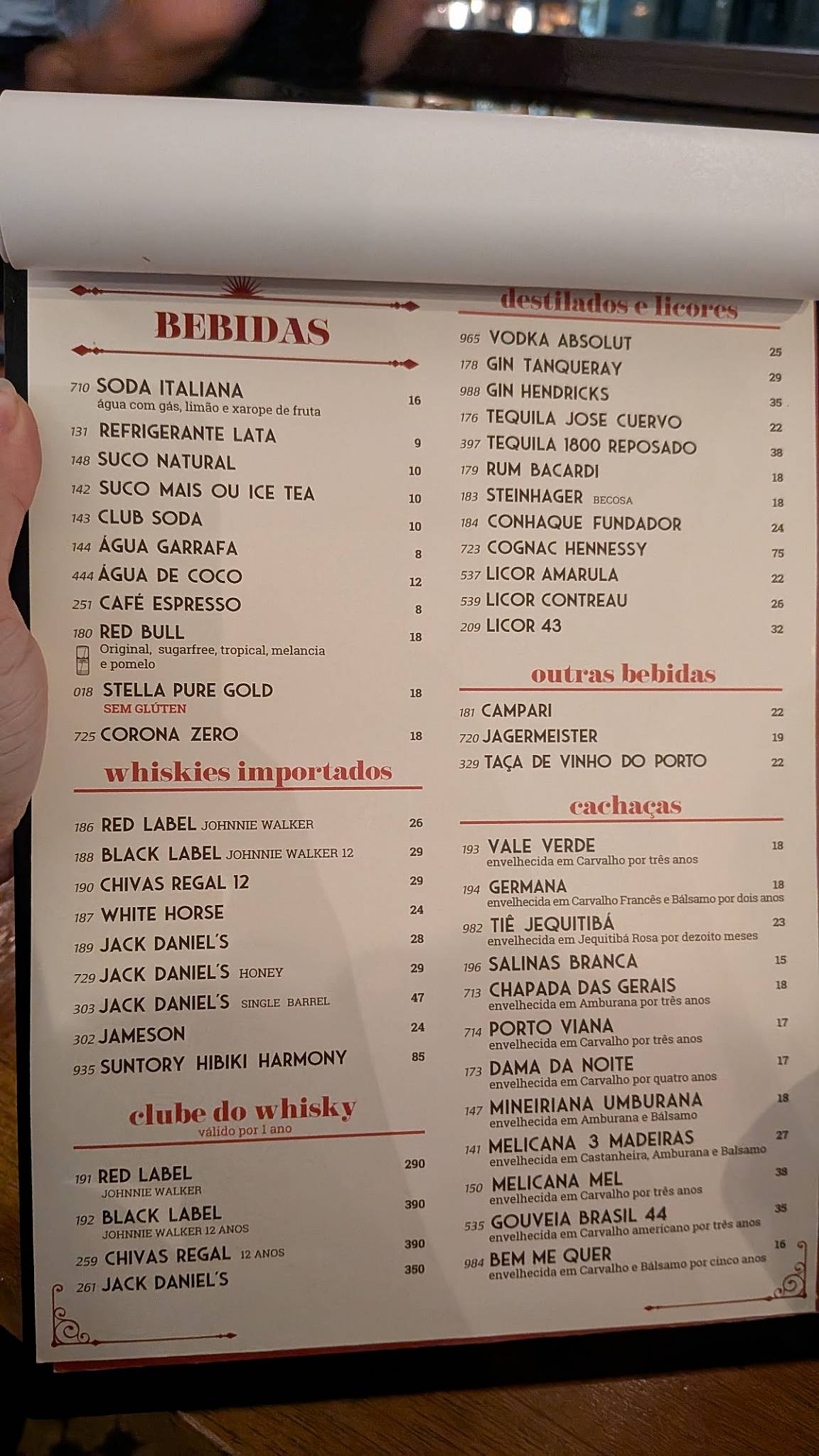 Redentor Bar cardápio