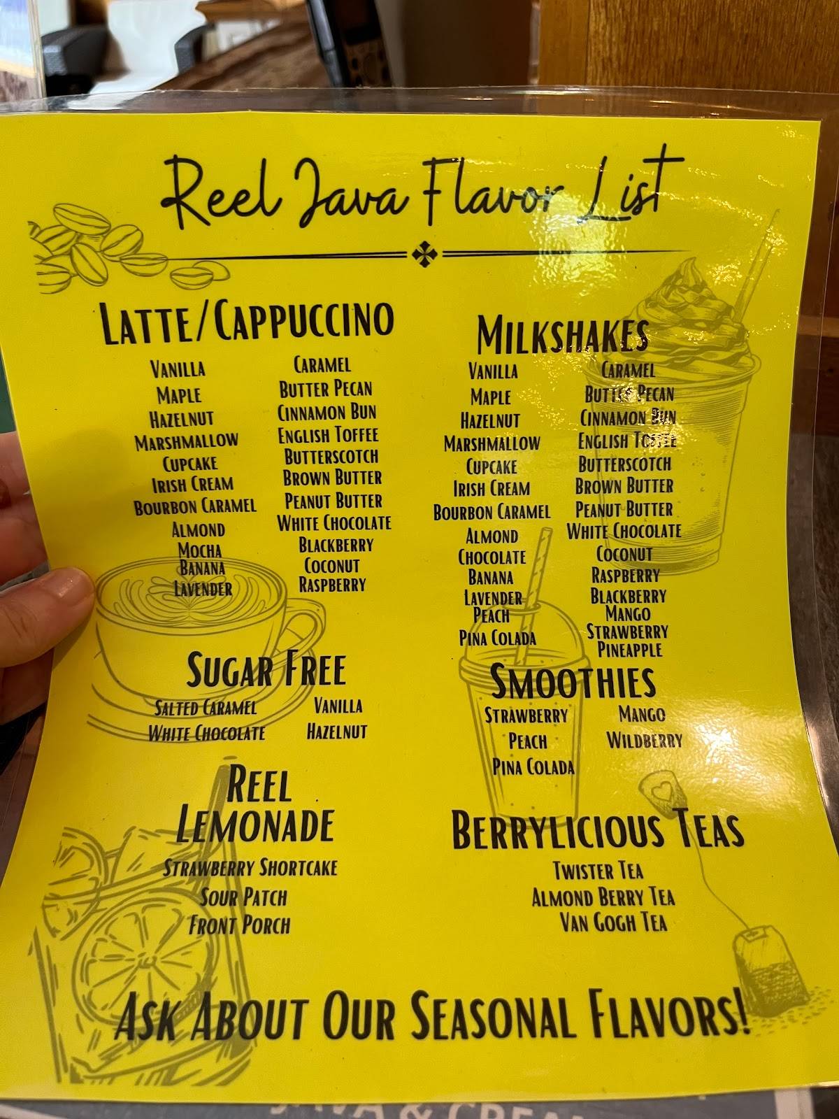 Menu at Reel Java Restaurant, Jamestown, 302 Monument Square