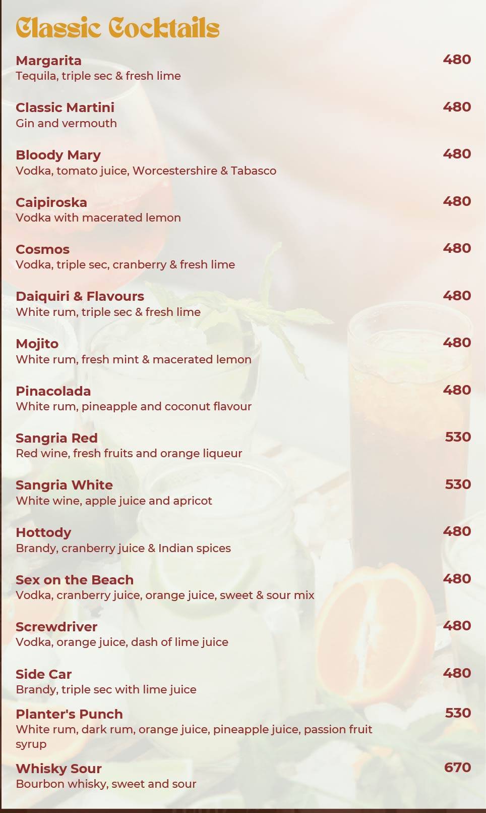 Refuell Restobar menu