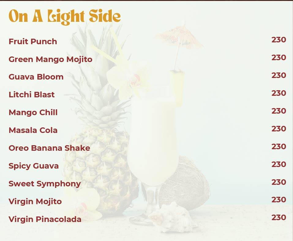 Refuell Restobar menu