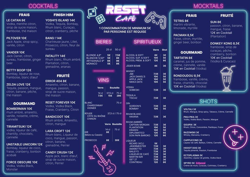 Menu de Reset