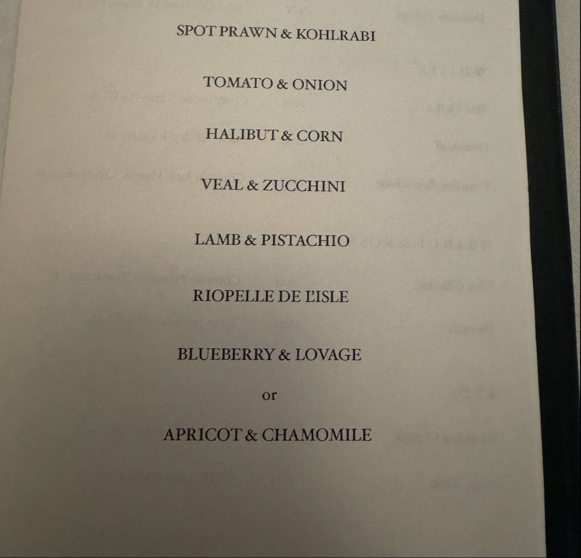 Menu de Restaurant 20 Victoria