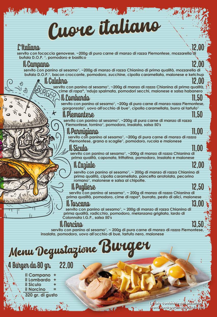 Menu di 50's ristoburger 