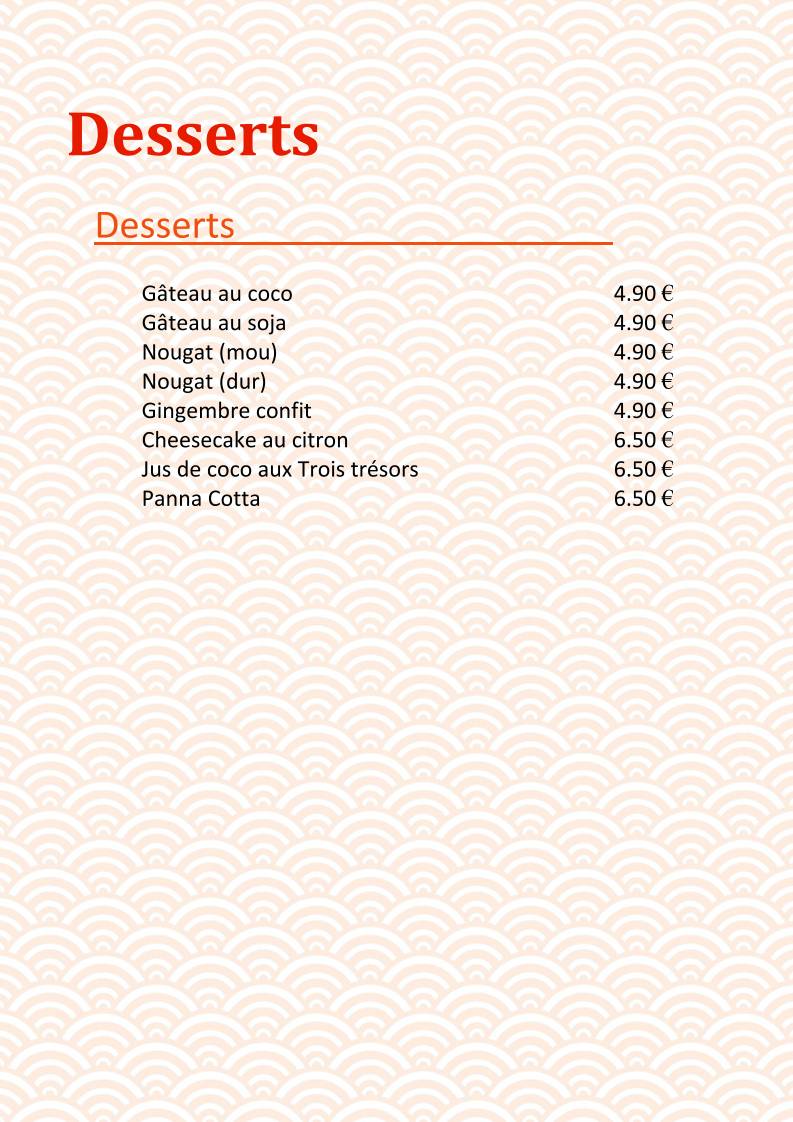 Menu de Restaurant 7 Et 7 Pau