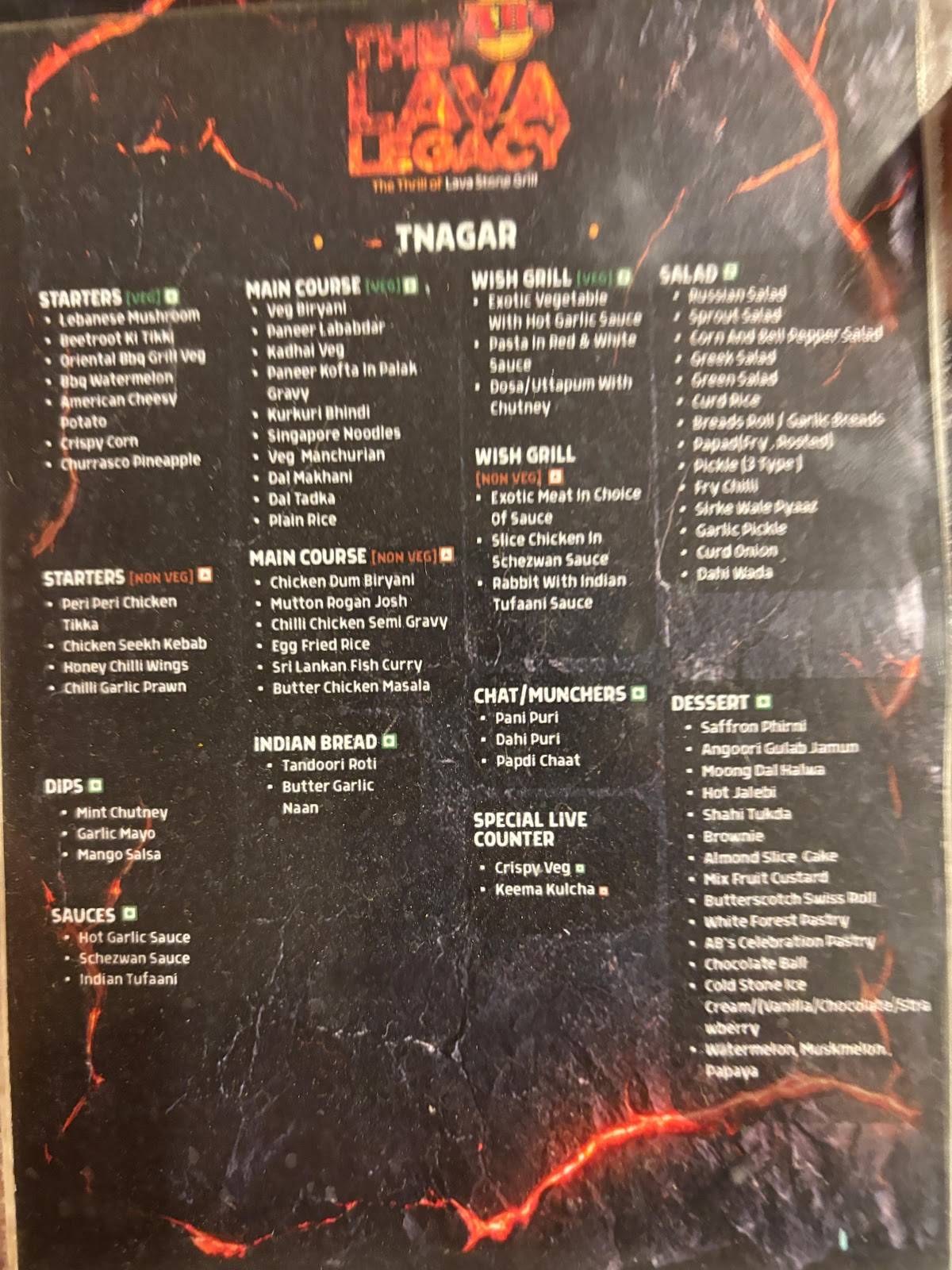 AB's - Absolute Barbecues T. Nagar, Chennai menu
