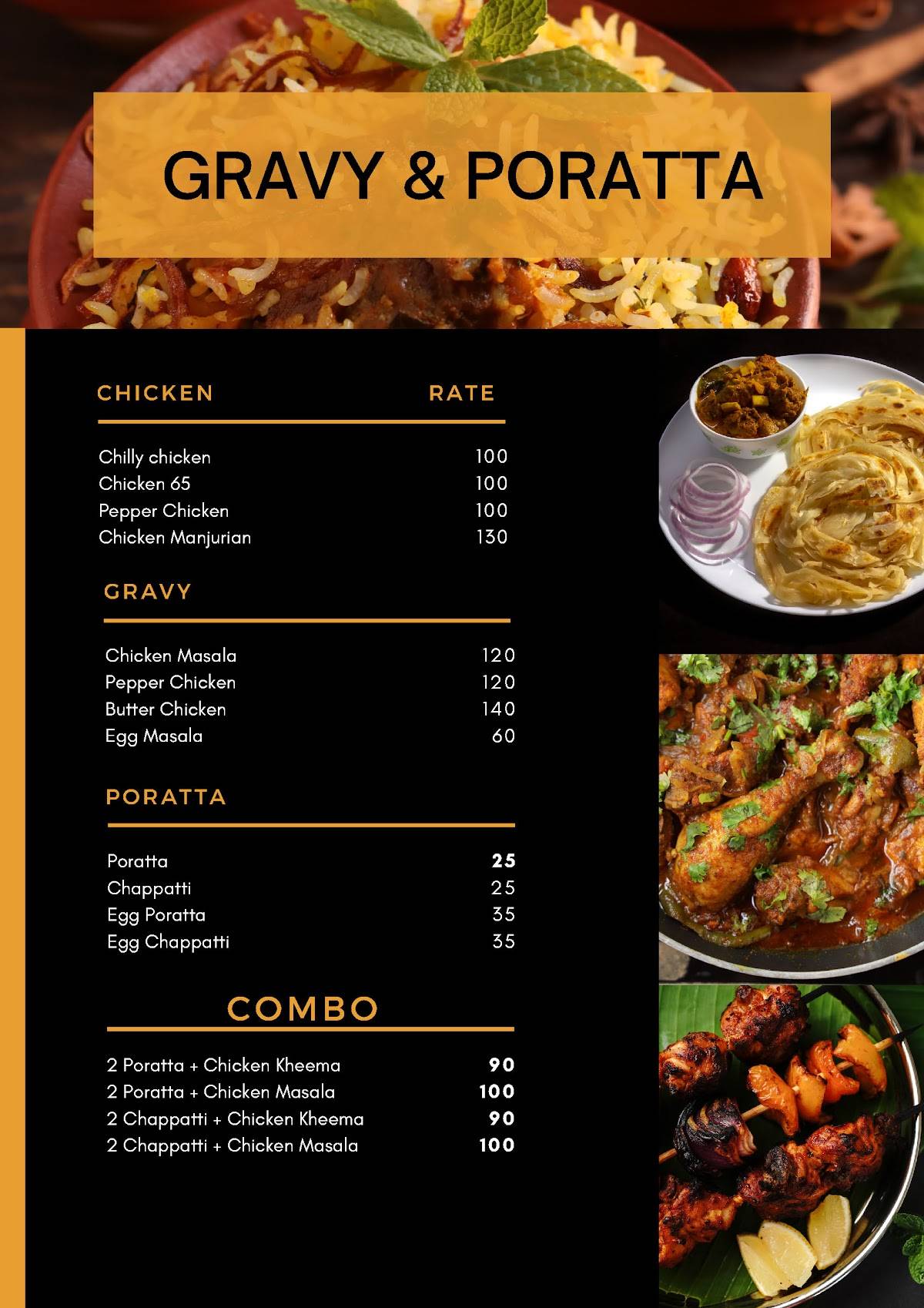 AL RIZZAQ BIRYANI HOUSE menu
