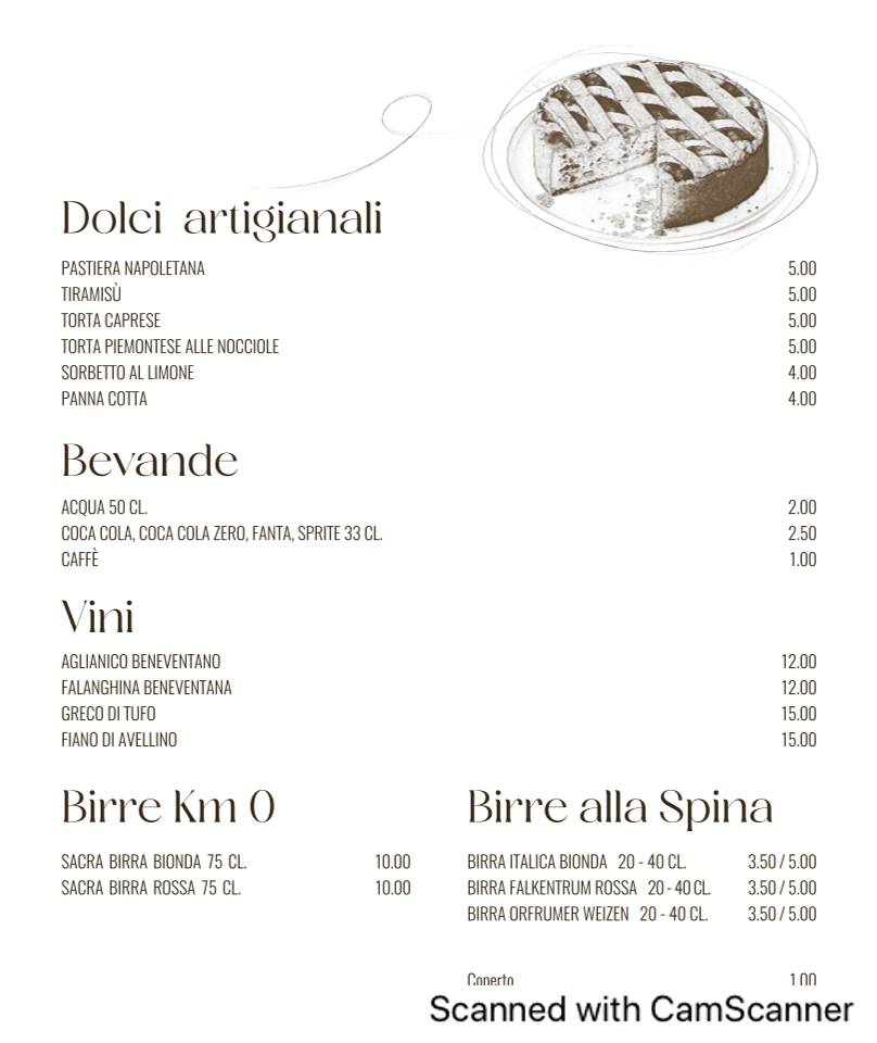 Menu di Acqua e Farina 