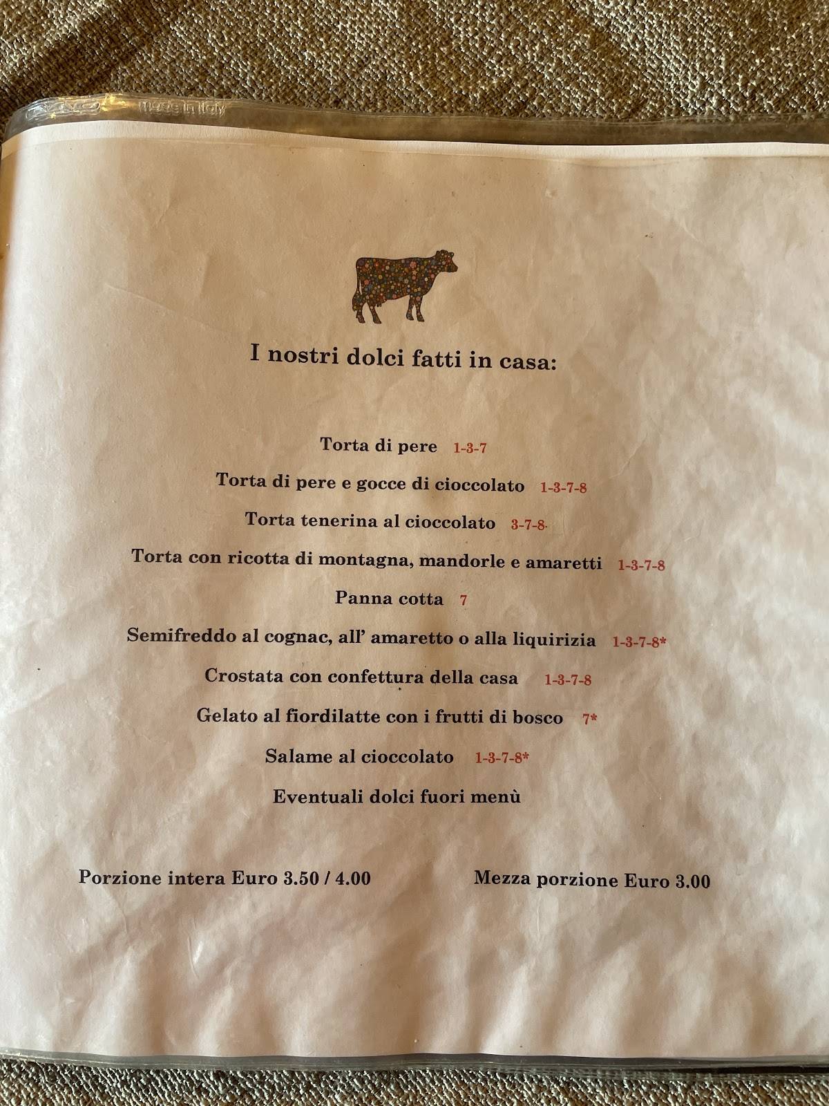 Menu di Agriturismo Ca' Sorda ai Pennar 