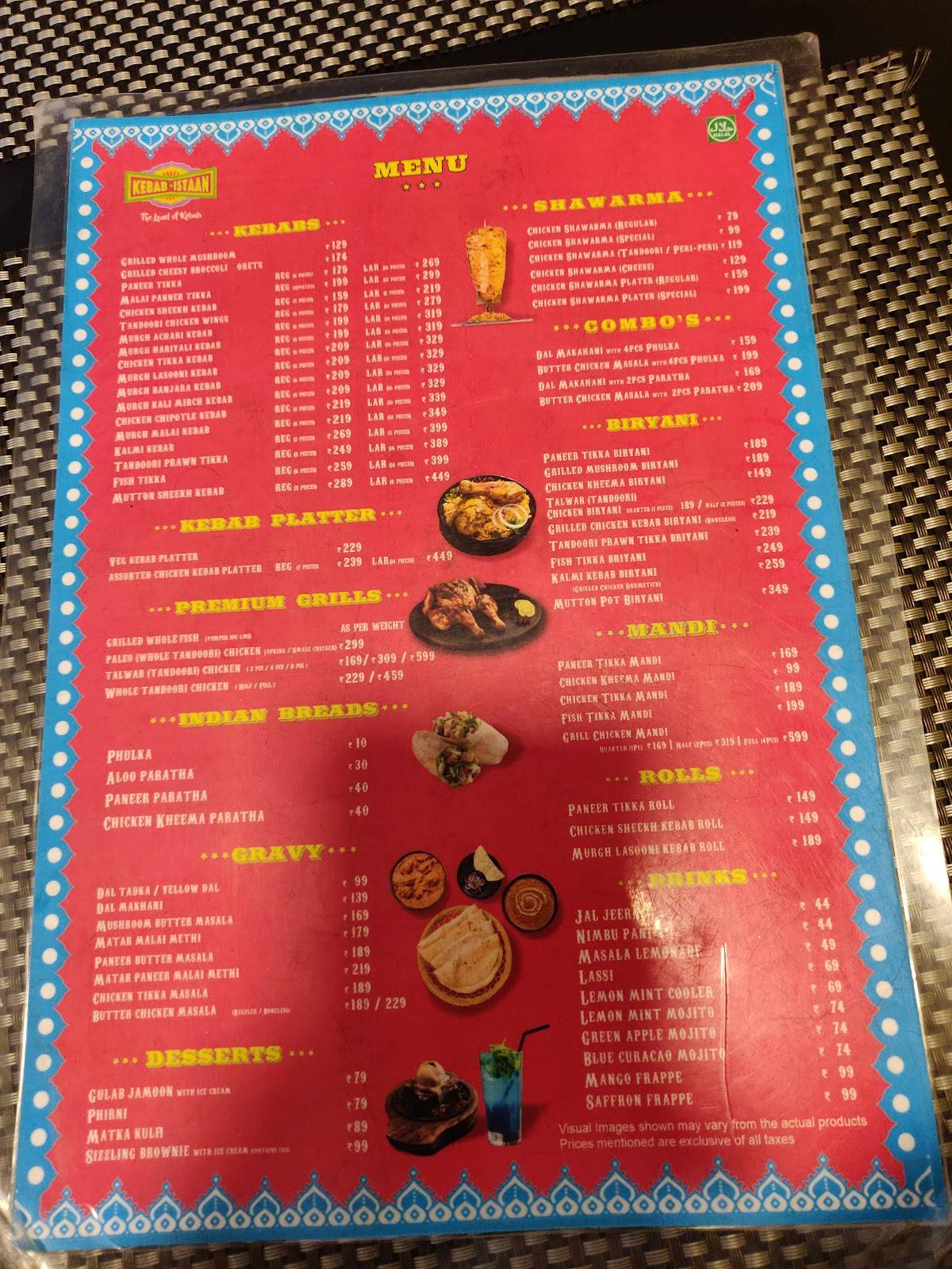 Al Kababish menu