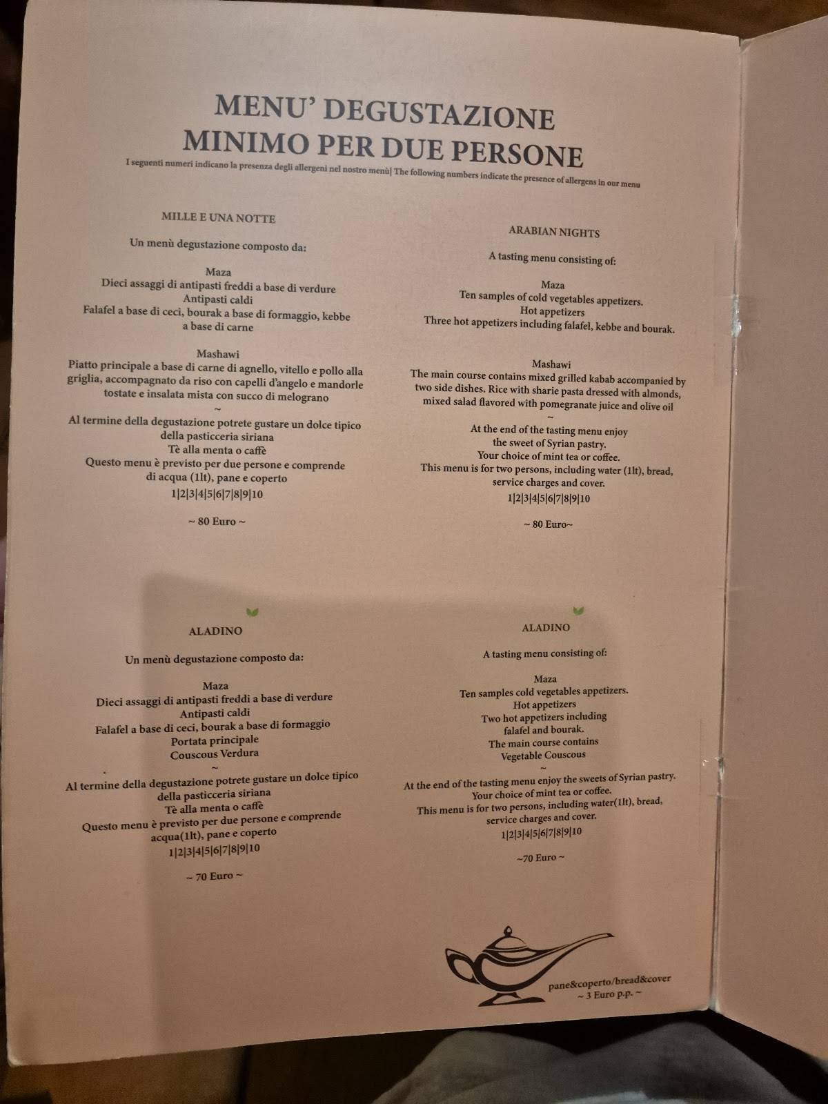 Menu di Aladino 