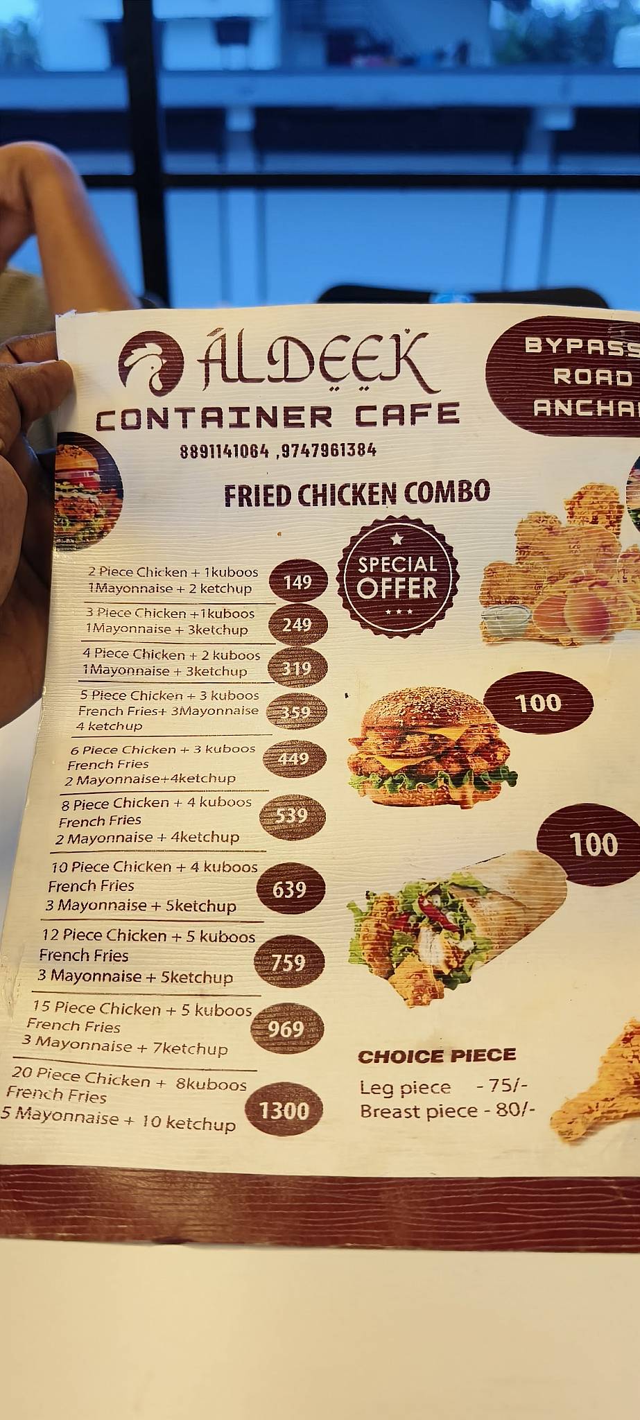 Aldeek Container cafe menu