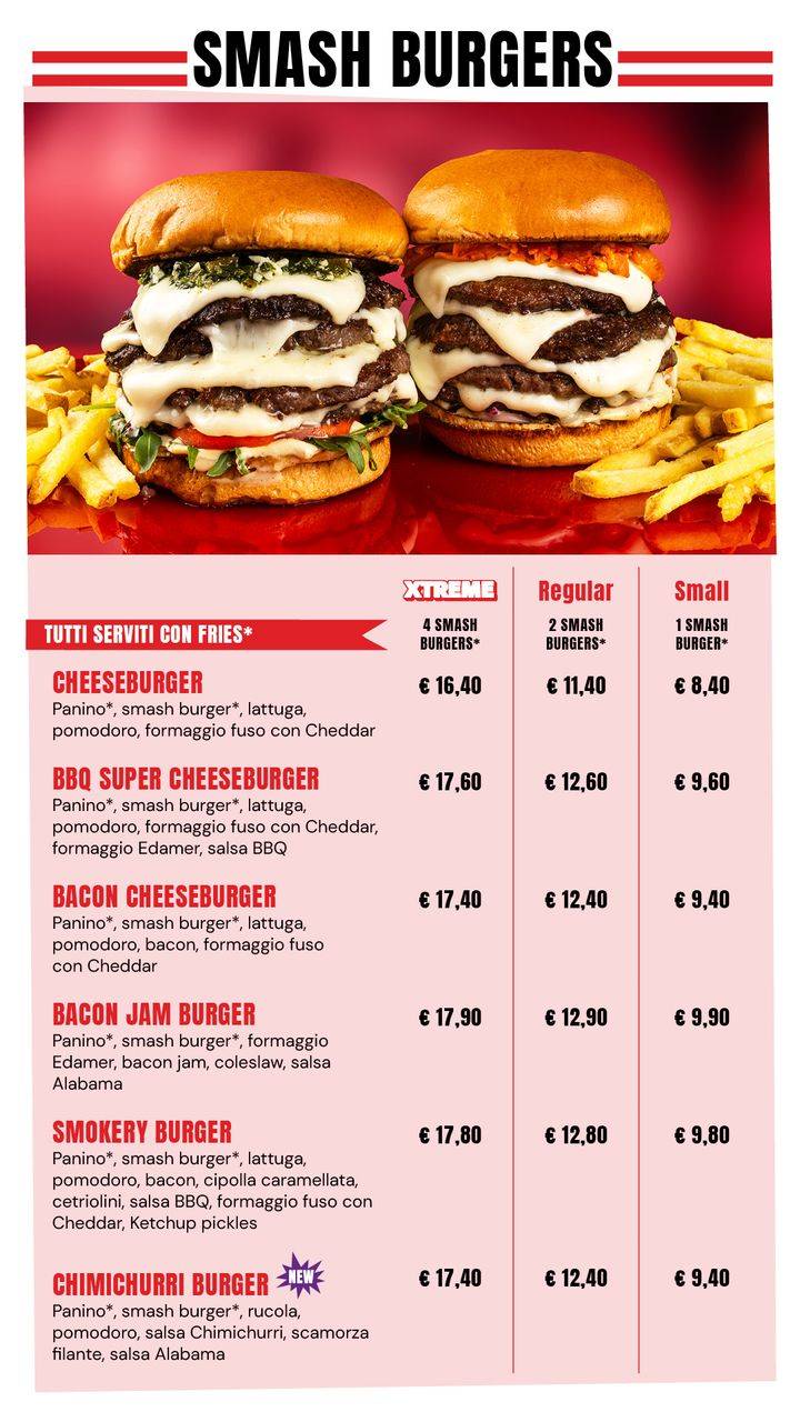 Menu di America Graffiti - Concorezzo 