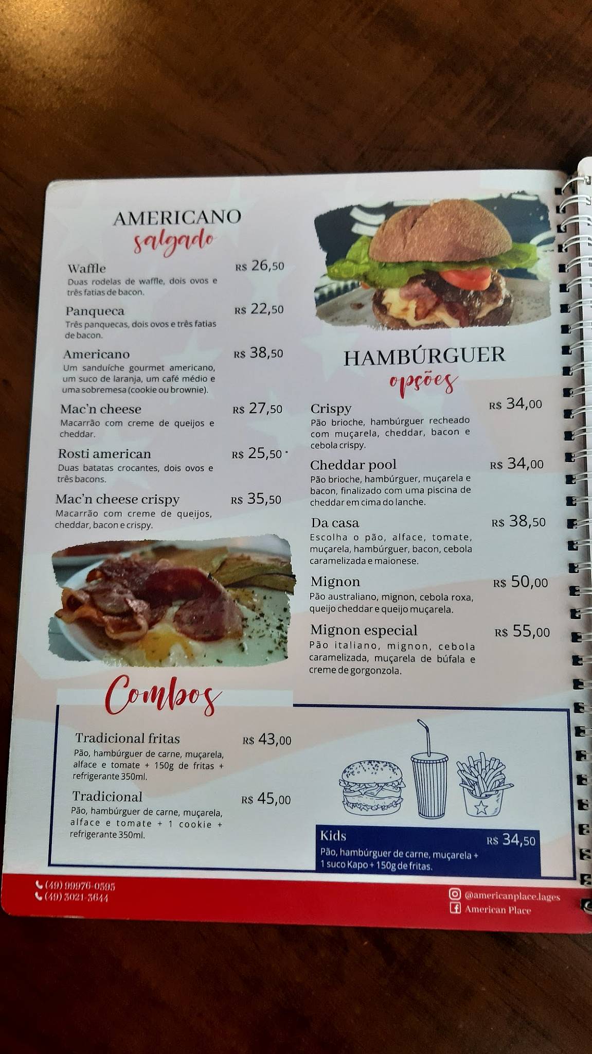 American Place cardápio