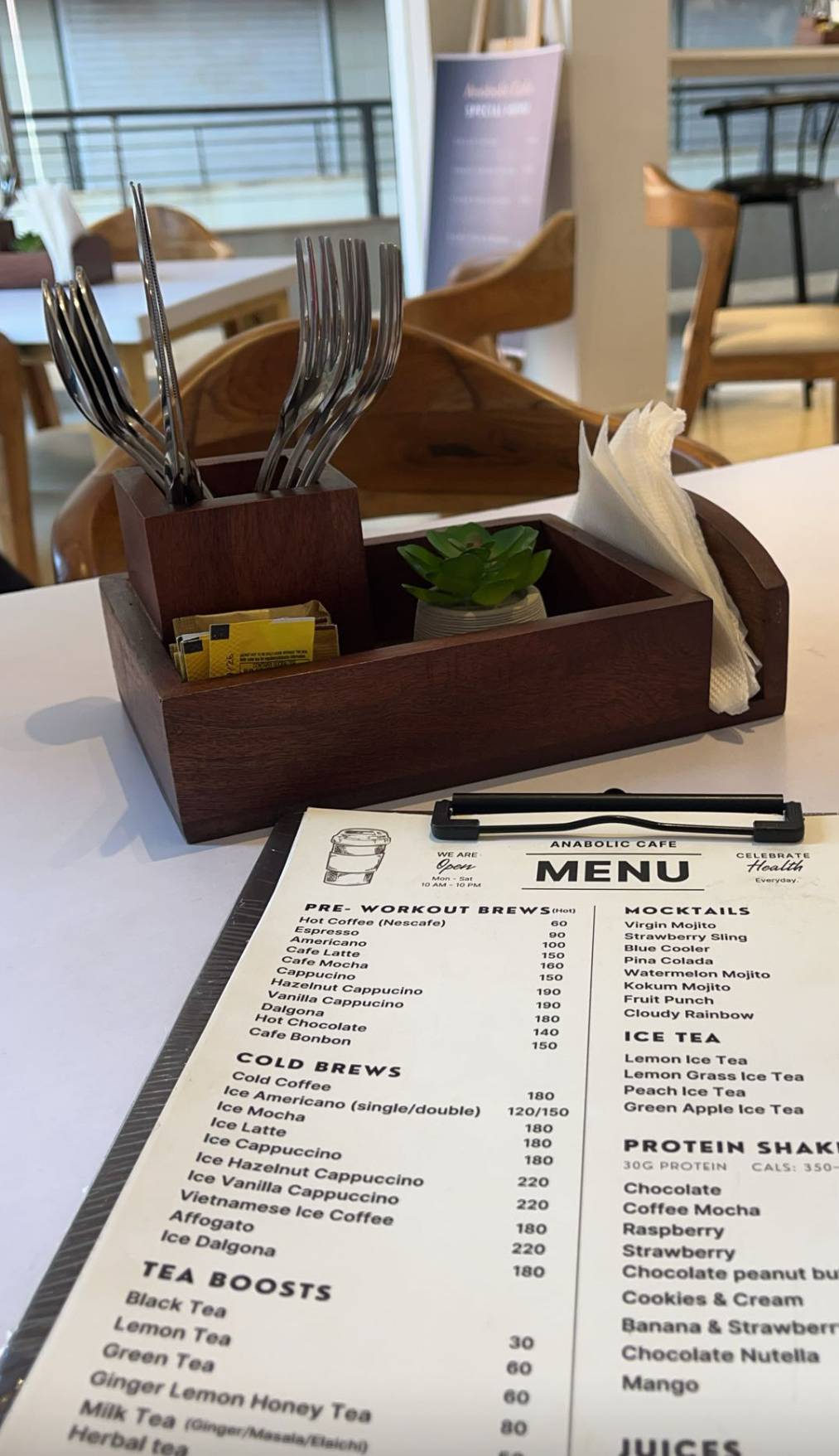 Anabolic - Health and Fitness Café menu