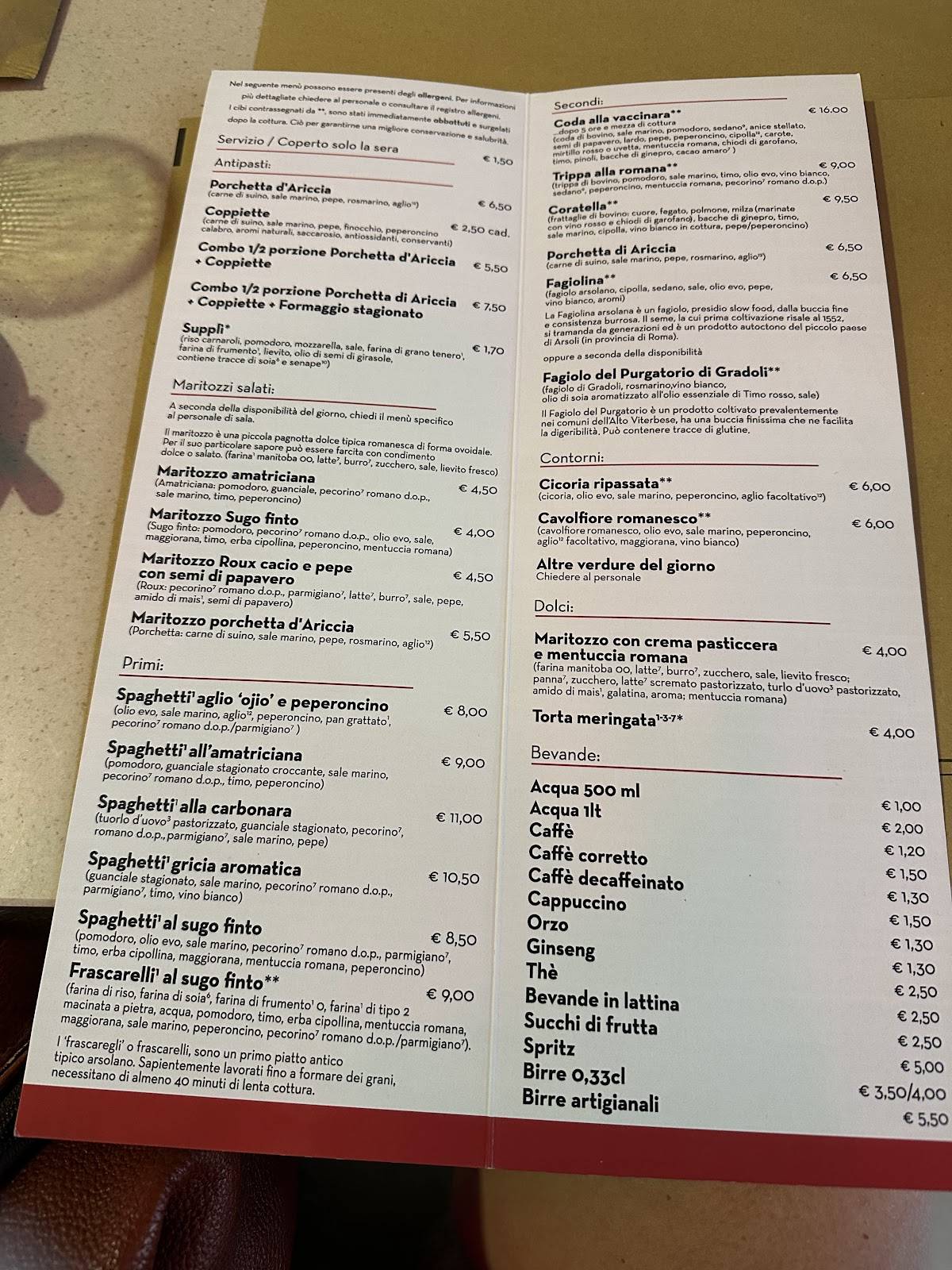 Menu di Arasolis.Lab - cucina ROMAnesca e ARSOlana 