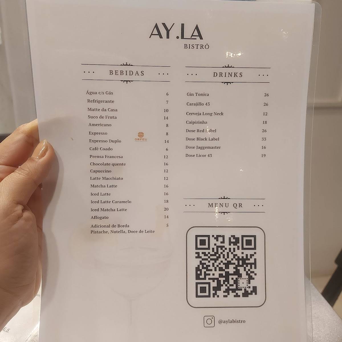 Ayla Bistrô cardápio