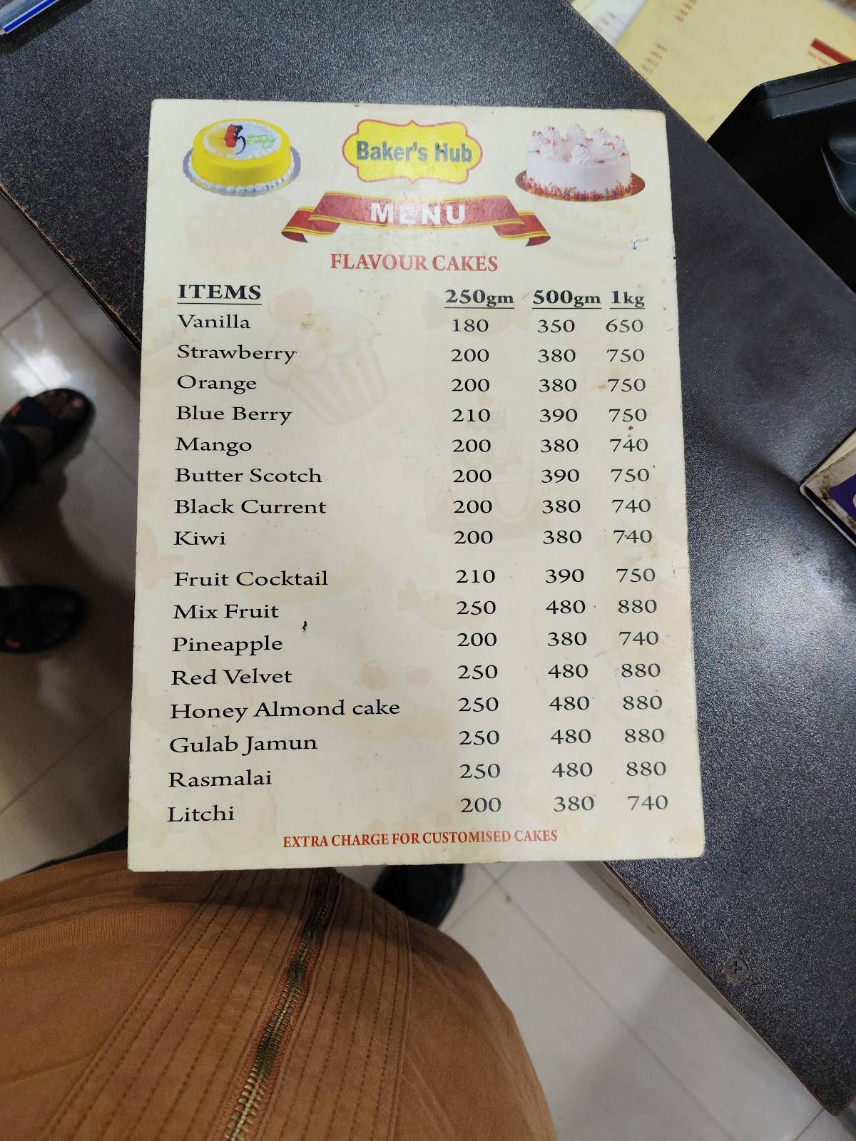 Baker's Hub menu