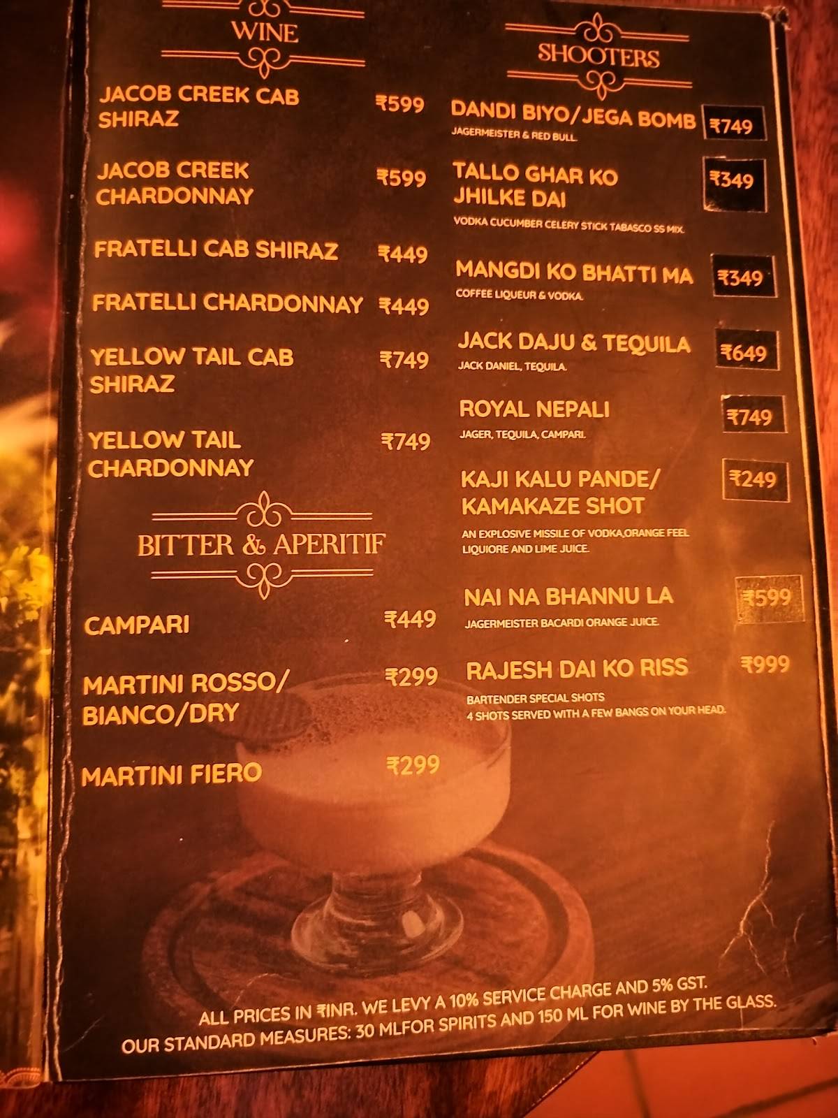 Bamey's Restro Cafe menu