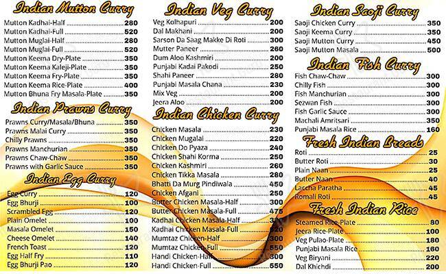 Barbeque Hut menu