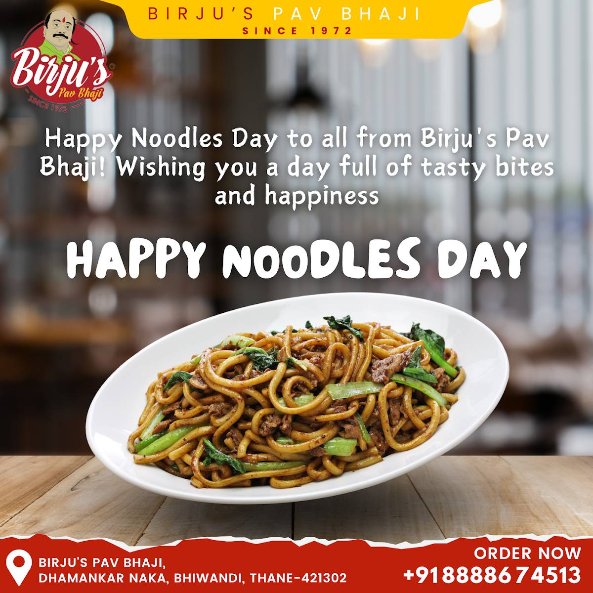 Birju's Pavbhaji menu