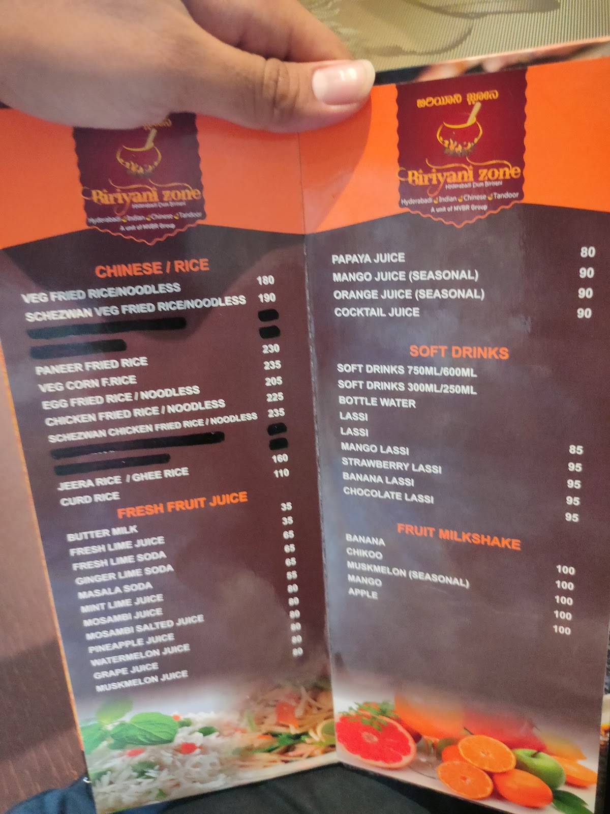 Biryani Zone, Yelahanka, Hyderabadi Dum Biryani Restaurant menu