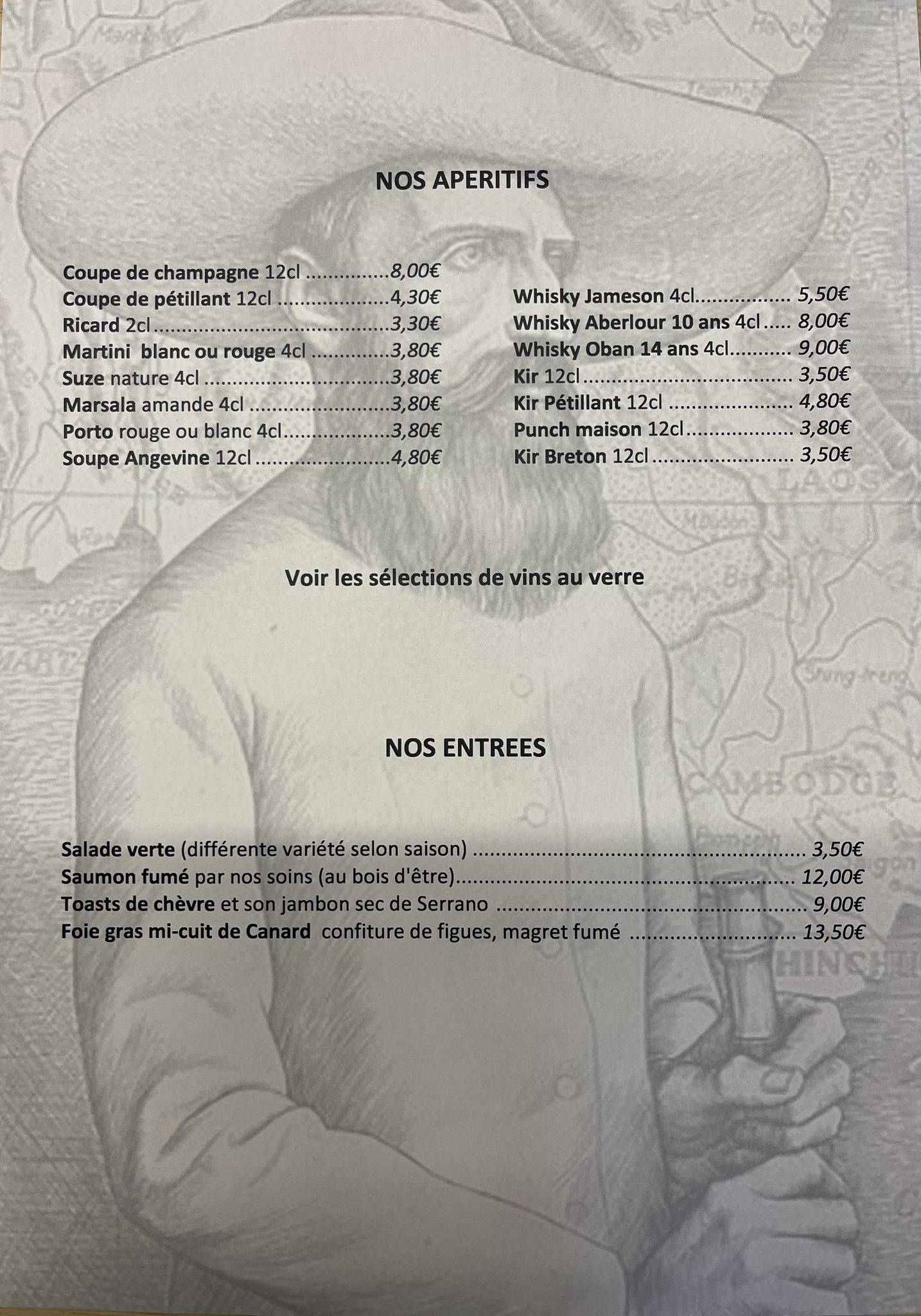 Menu de Bistrot d'Auguste