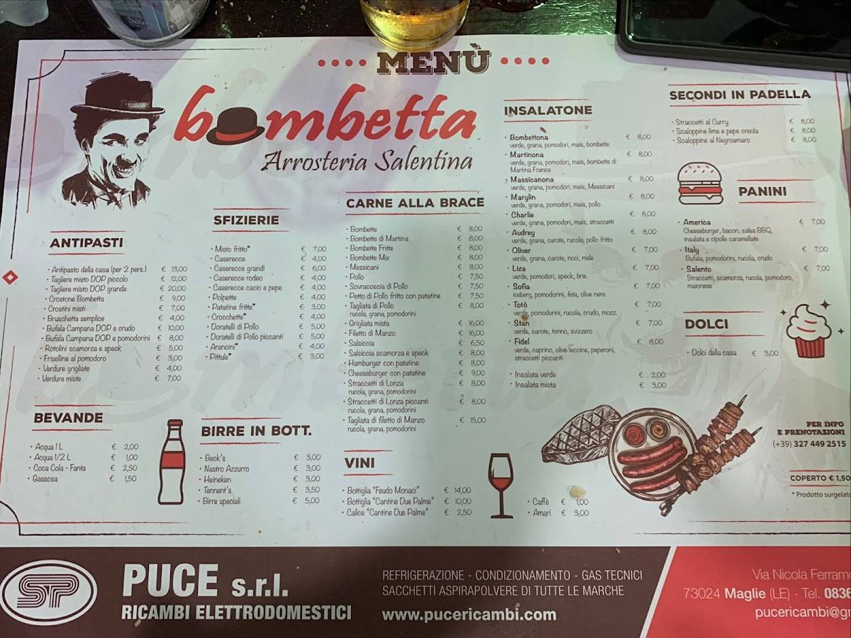 Menu di Bombetta 