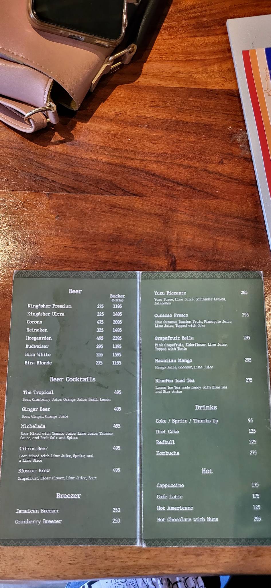 Bonkey's menu