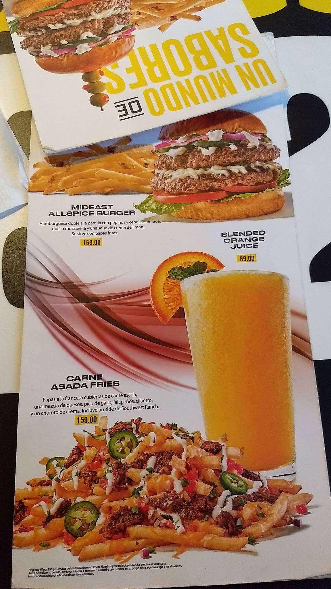 Carta del restaurante Buffalo Wild Wings, Torreón