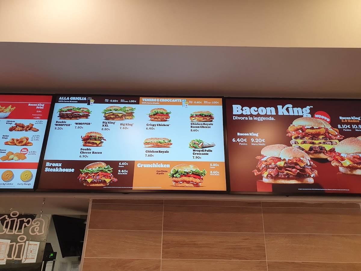 Menu de Burger King Risorgimento
