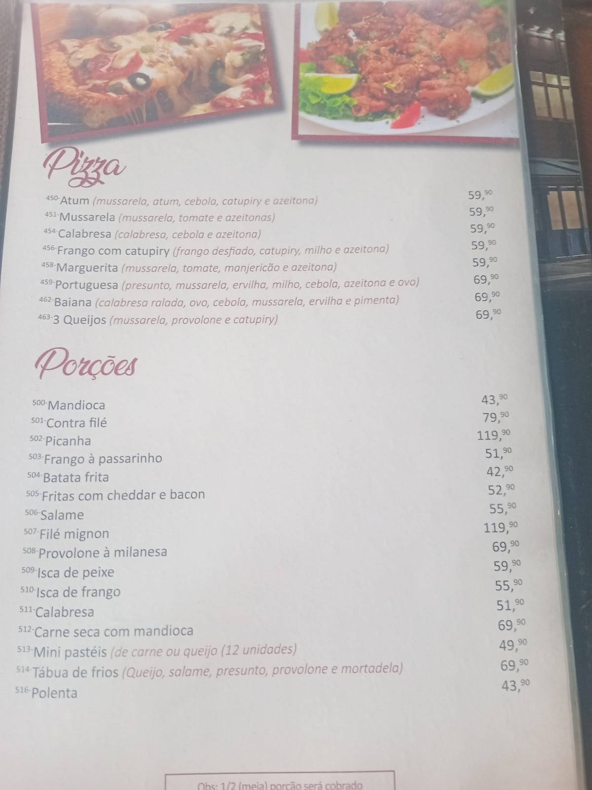 CAIRES Bar e Restaurante de Pinheiros cardápio