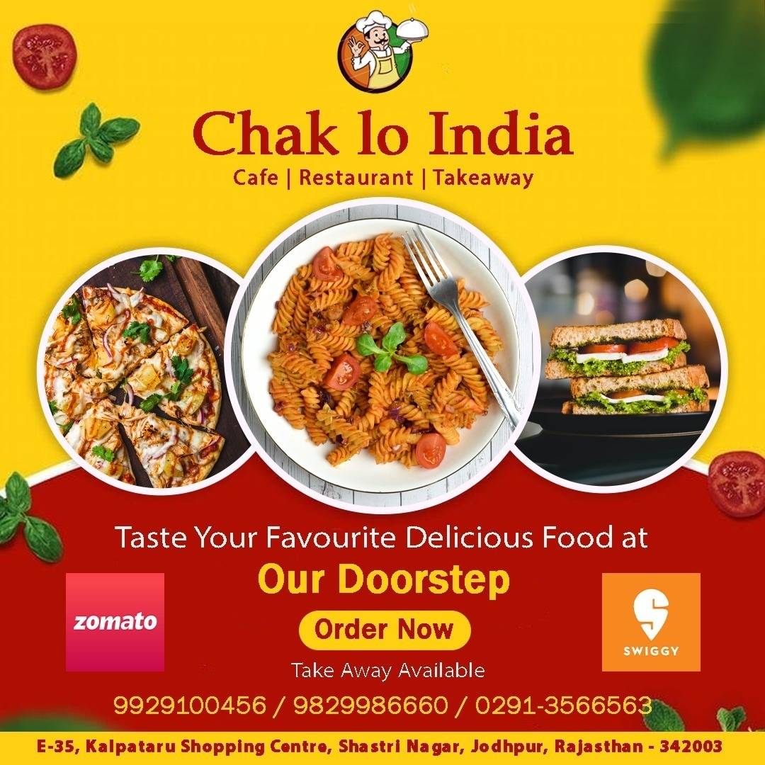 CHAK LO INDIA menu