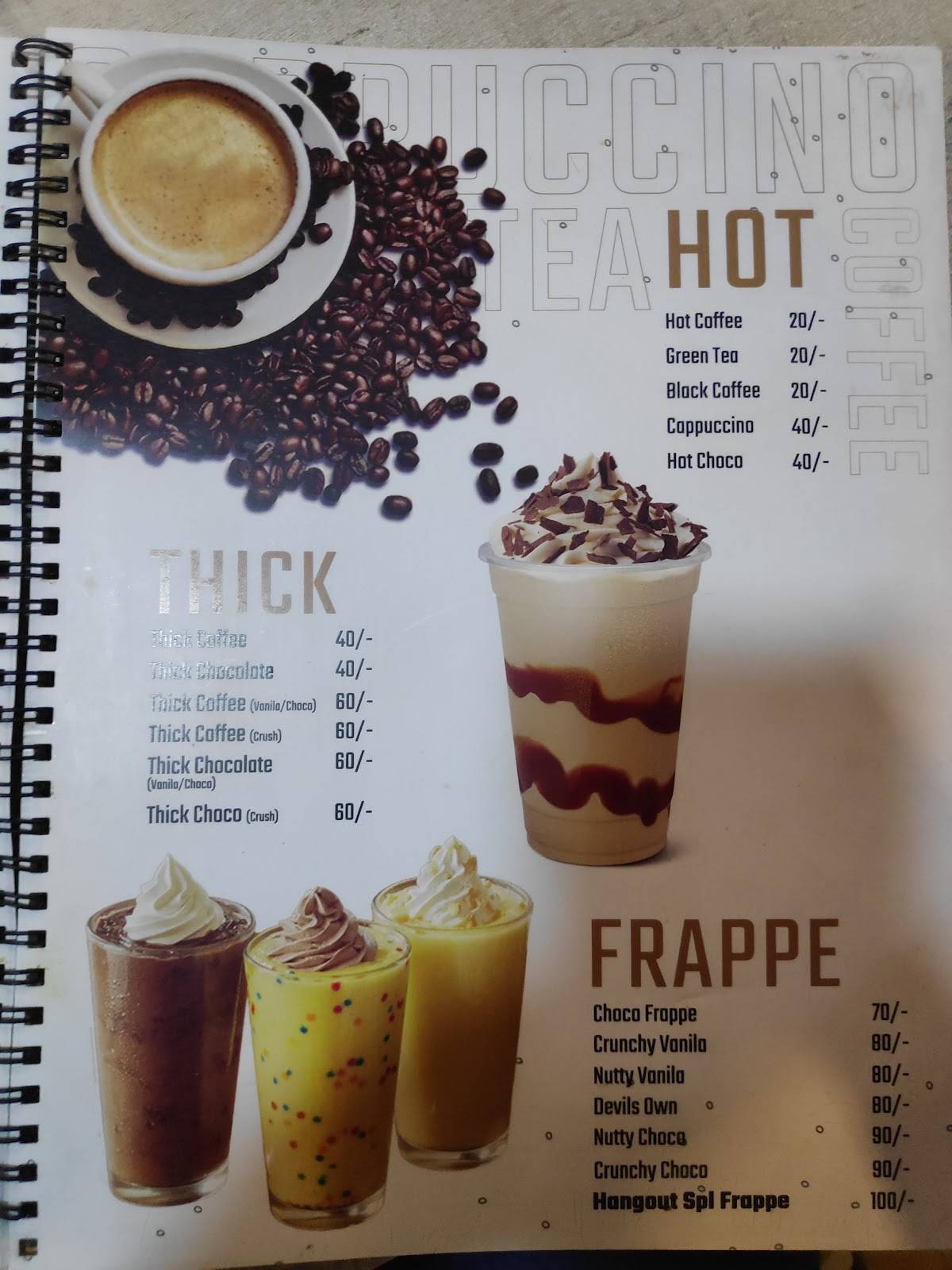 Cafe Hangout menu