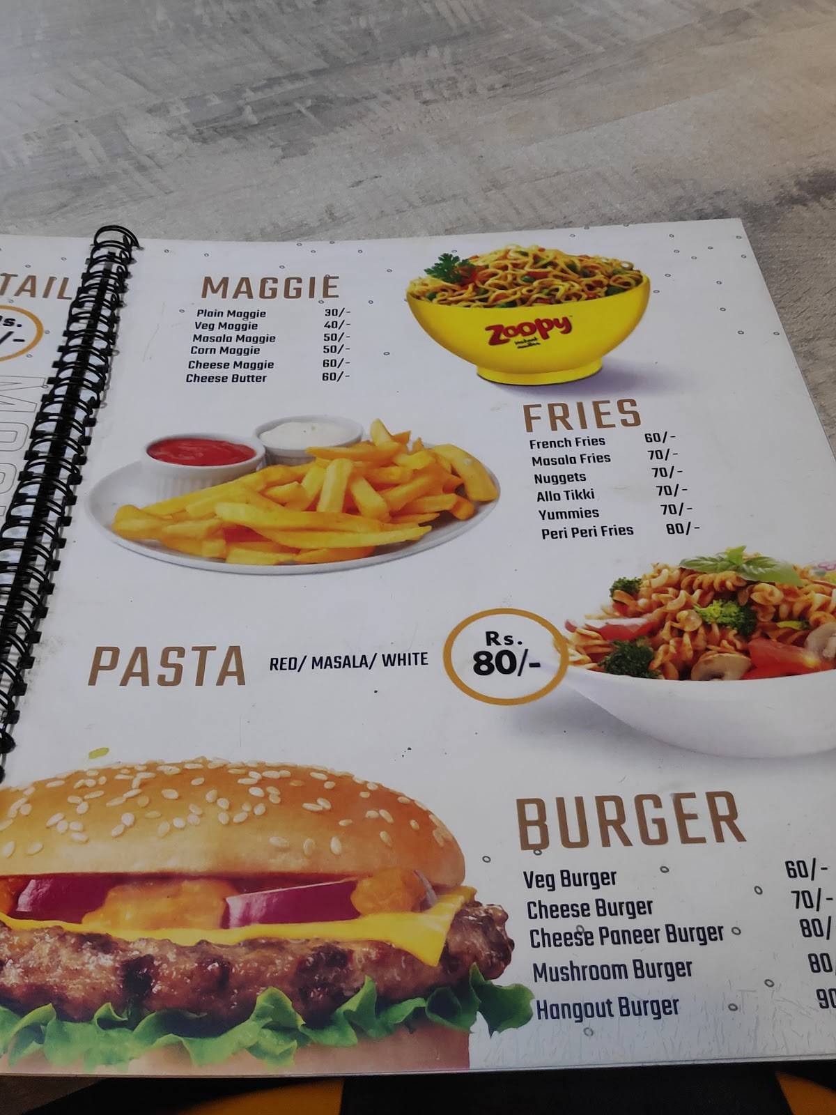 Cafe Hangout menu