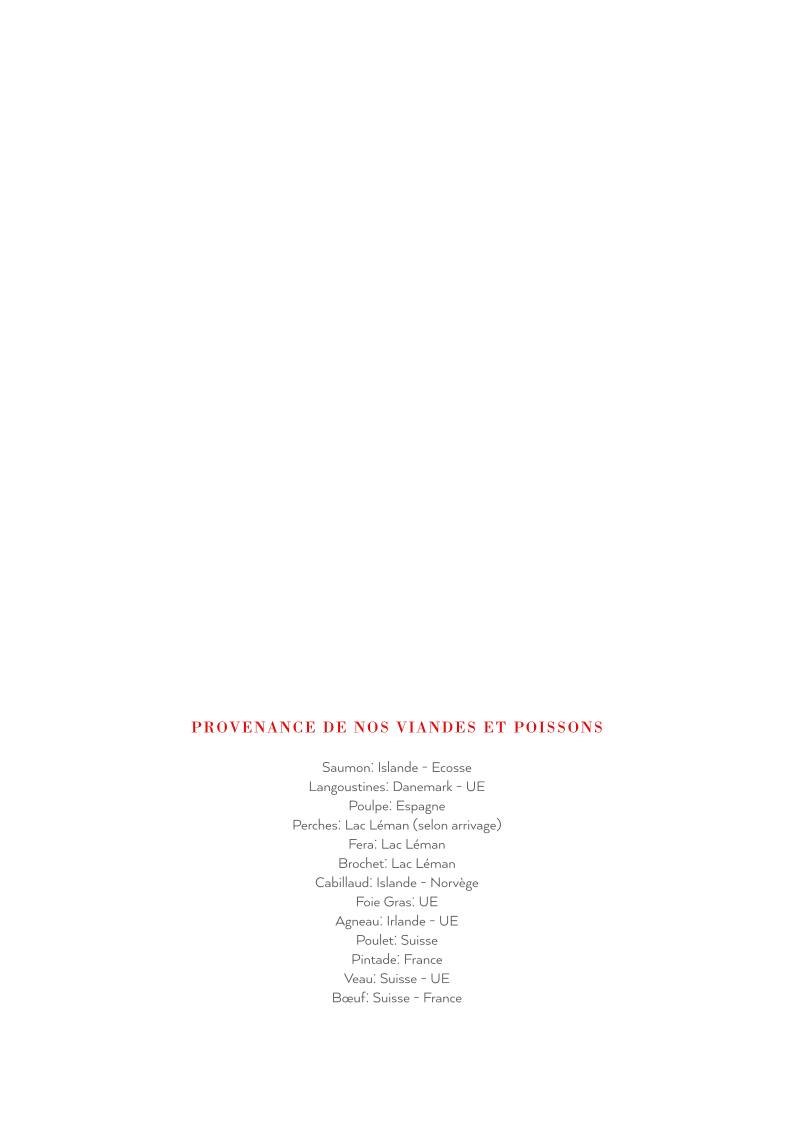 Menu di Café-Restaurant du Château de Genthod 