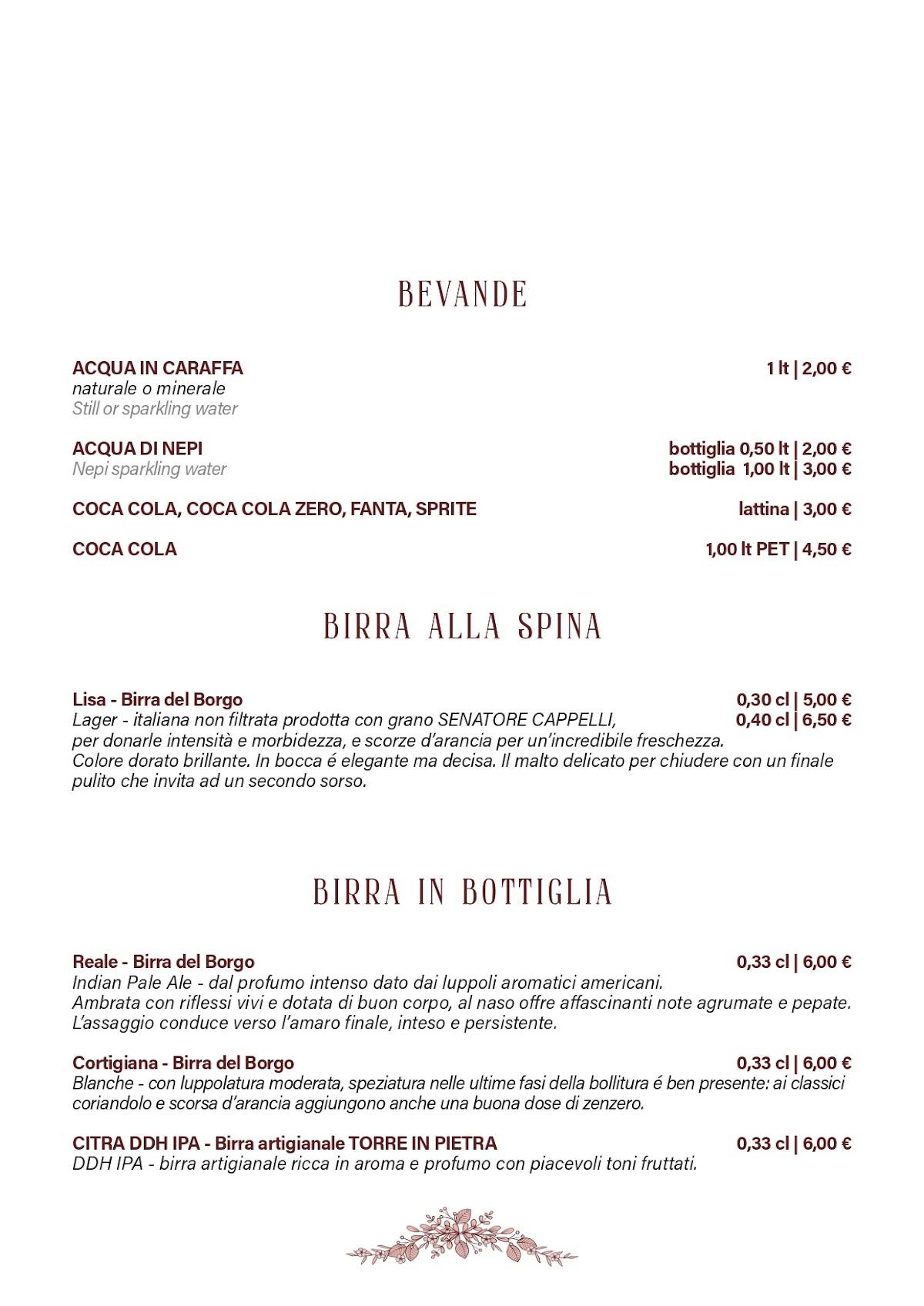 Menu di Casa Sceppa 