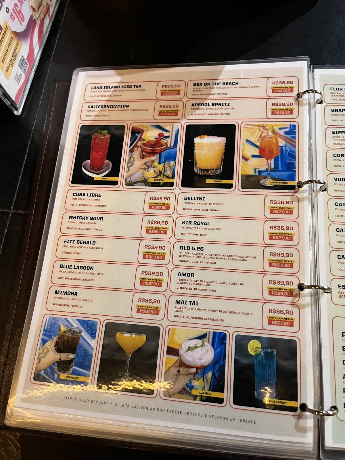 Charlotte Espeto e Burger cardápio